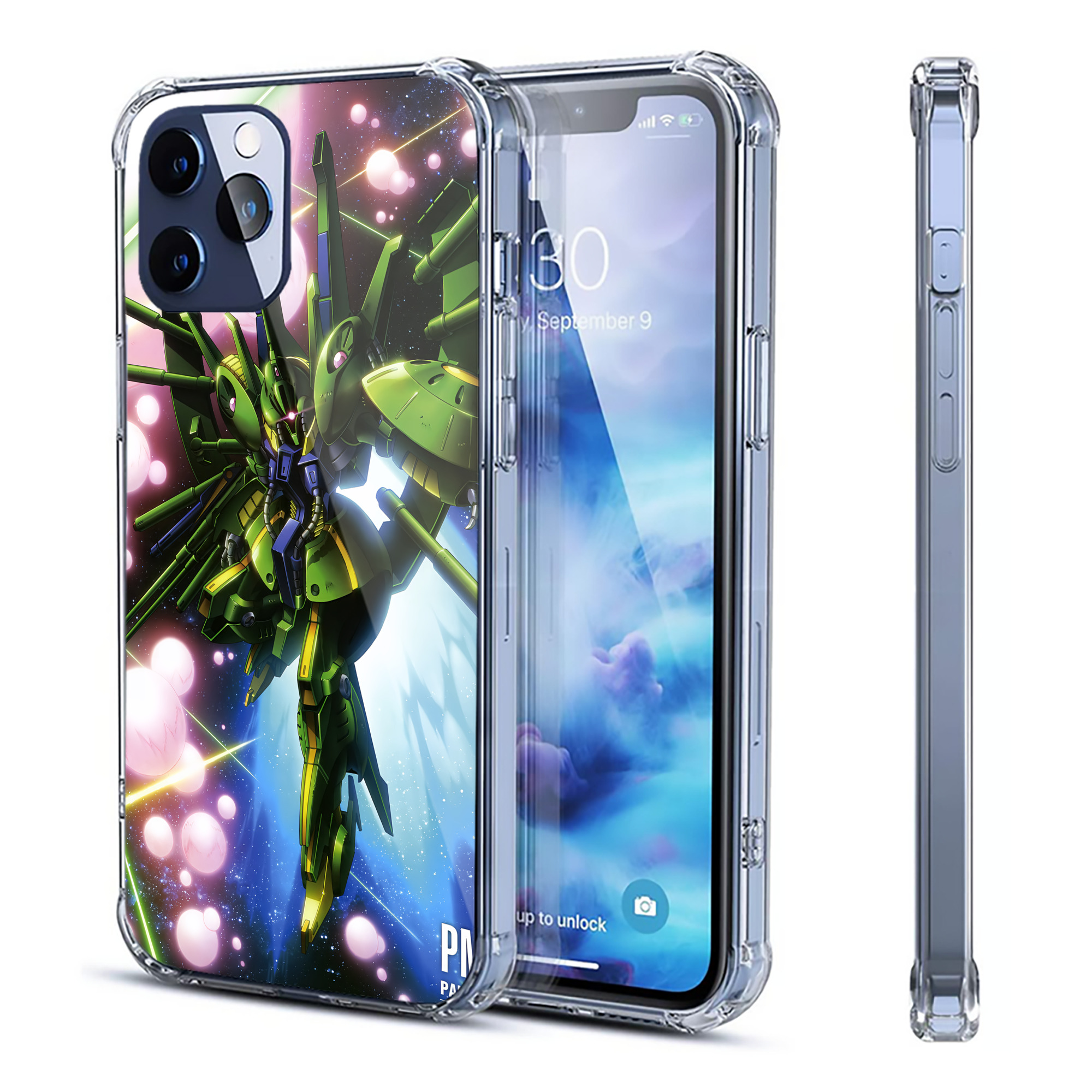 （画像用） 機動戦士ガンダム Mobile Suit Gundam 【iPhone 12シリーズ対応】透明スマホケース（クリアソフトケース）